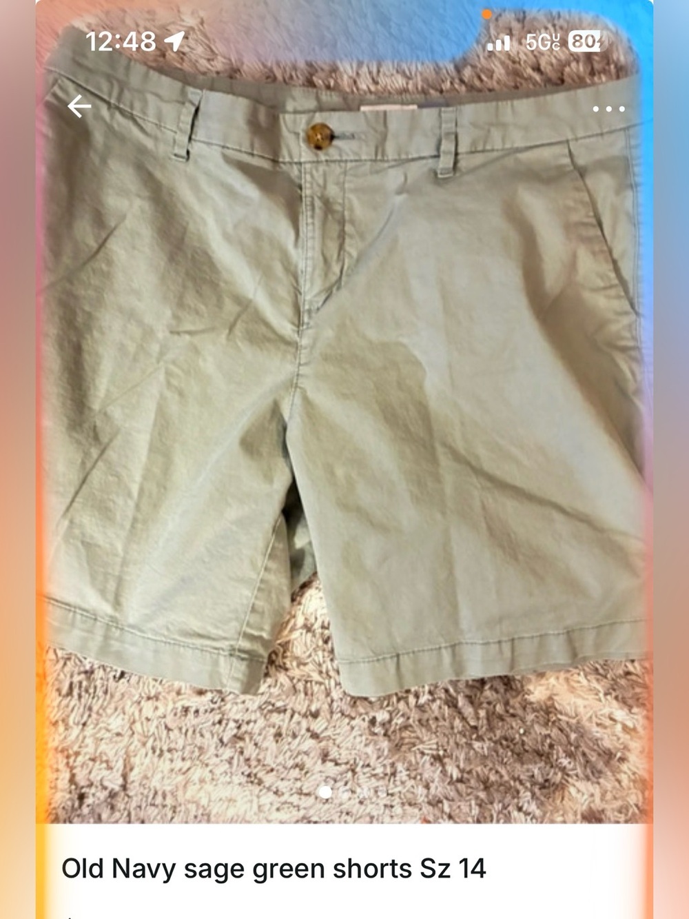 Old Navy Sage Green Flat-Front Men’s Chino Shorts